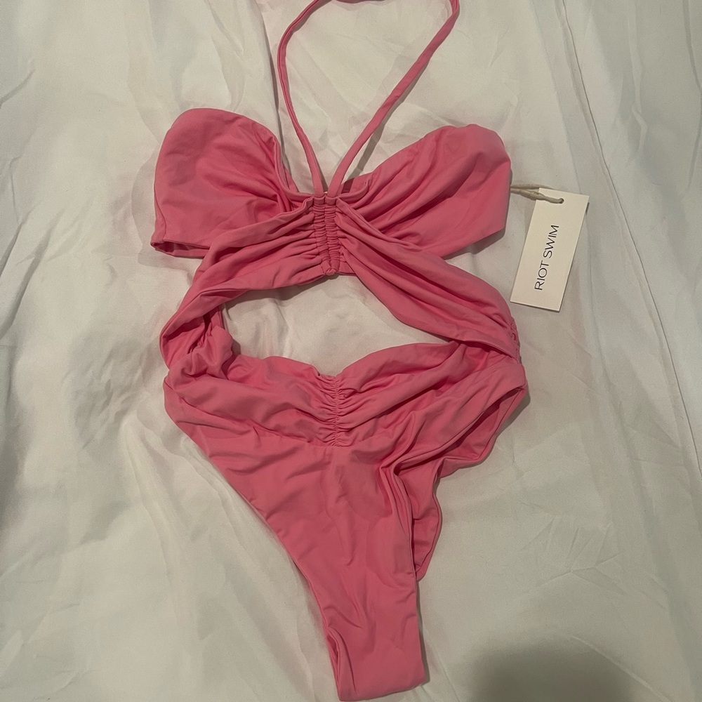 Pink Cutout Swimsuit